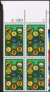 US USA Sc# 2251 MNH FVF PL# BLOCK Girl Scouts Merit Badges Anchor Map - Picture 1 of 1