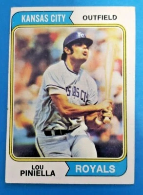 1974 Topps #390 Lou Pinella KC Royals VG++/EX - Image 1 of 2
