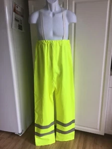 Reliable Dritex S7G-W7 Reflective Safety Pants Rain Pants Yellow L Suspenders - Picture 1 of 11