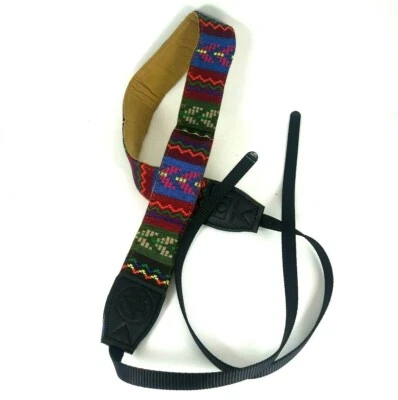 New Vintage Style Multi-Color DSLR Camera Shoulder Strap 70s Retro Hippie Design - Image 1 of 4