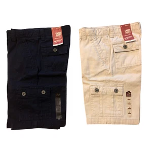 Arizona Cargo Shorts Boys' Size 7 Adjustable Waist Navy Blue Classic Stone Khaki - Picture 1 of 5