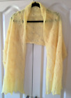 Luxury Alpaca & Silk Hand Knitted Scarf/stole/wrap - Soft Yellow 