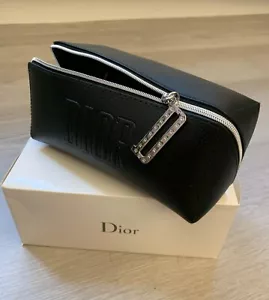 Dior Beauty Black Makeup Bag Elegant Square Cone with D Charm - Picture 1 of 11