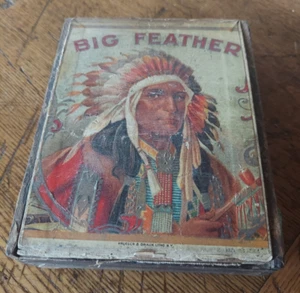 1900 'BIG FEATHER' Indian Chief Small Cigar Box  Native American - Picture 1 of 10