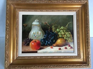 Carlos Huangal Campos signed oil painting on canvas framed , beautiful - Picture 1 of 6