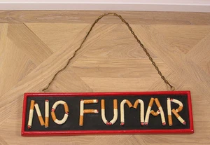 NO SMOKING SCHILD NICHT RAUCHEN SPANISCH NO FUMAR SHIELD DEKO DECO NOSTALGIE NEU - Bild 1 von 1