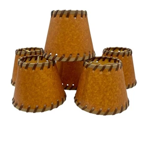 6 paralumi pergamena oliata con cucitura a cavo 10' clip su lampadario Cabincore - Foto 1 di 8