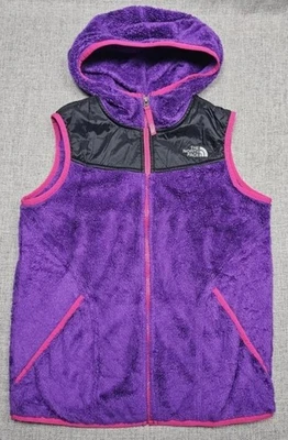 The North Face Vest Girls 14/16 Purple Fleece Hooded Full Zip Soft Cozy - Image 1 of 4