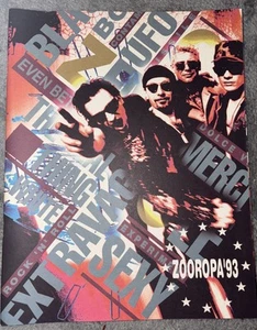 U2 ZOOROPA TOUR PROGRAMME UK 1993 original fold out programme with STICKERS - Picture 1 of 17