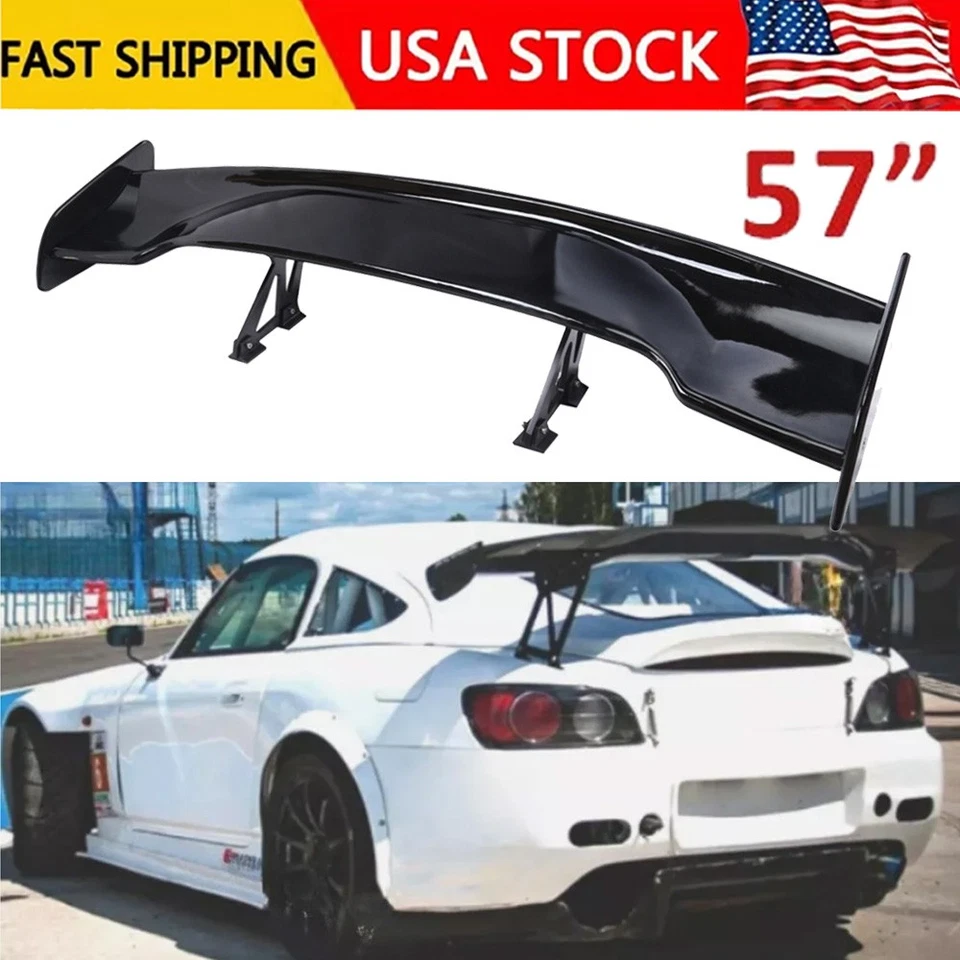 Glossy Black 57"Rear Spoiler Wing Truck GT-Style For Honda S2000 JDM GT Screw-On Foto 1 de 4