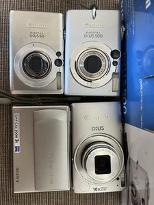 Bulk Digital Cameras For Parts - Canon Ixus 255 Hs - Ixus 60 - Sony Dsc-t1 - Picture 1 of 4