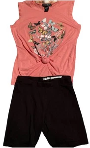 Kandy Kiss Butterfly Tank Size M 10/12 Wonder Nation Tights Shorts Size L 10/12 - Picture 1 of 17