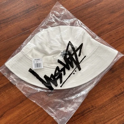Sombrero Cubo Stussy Stock Blanco Natural Talla L/XL Nuevo Sellado Con Etiquetas Foto 1 de 4