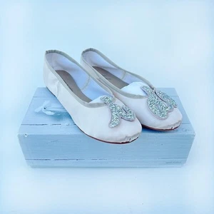 Anniel Italian Wedding Ballet Flats Satin Shoes Blush Pink I Do 40 Glitter 10 - Picture 1 of 13