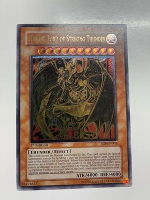 Yugioh Hamon, Lord of Striking Thunder SOI-EN002 1st Edition Ultimate Rare - Image 1 of 4