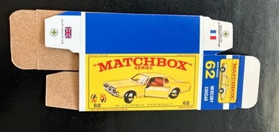 Caja repro Matchbox #62 Mercury Cougar 64-69 tipo E  Foto 1 de 2