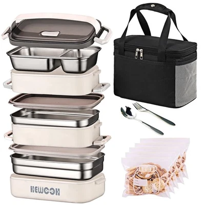 Lonchera grande Bento Box para adultos (74 OZ gran capacidad), reutilizable, incluye L... Foto 1 de 4