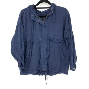 Lucky Brand Women's Size S Full Zip Hooded Jacket Long Sleeve Solid Blue - Picture 1 of 7