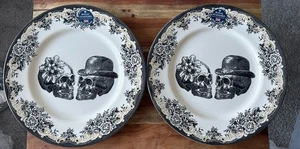 2 platos de cena Royal Stafford Halloween esqueleto calavera pareja 11 pulgadas paquete de 2 - Imagen 1 de 14