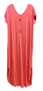 Nuevo con etiquetas Maxi Vestido LuLaRoe Medio Coral Sólido Largo Macy - Imagen 1 de 8