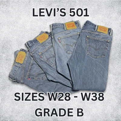 VINTAGE LEVI'S 501 JEANS STRAIGHT LEG - GRADE B - W28 W30 W32 W33 W34 W36 W38 - Image 1 of 3