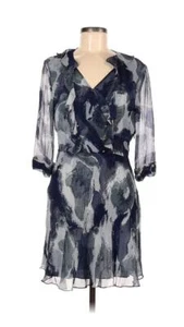 Philip Lim 3.1 Gray Floral Watercolor Silk Dress 6 - Picture 1 of 4