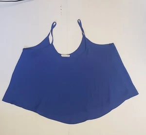 SOLD!  Soprano Top Junior Large Blue Spaghetti Strap Cropped Flared Tank NWOT - Picture 1 of 6