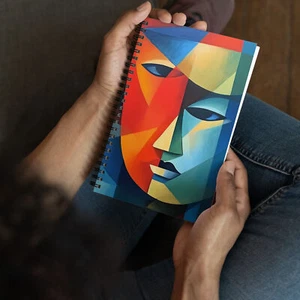 Spiral notebook Colorful Cubism PICASSO STYLE - Picture 1 of 1