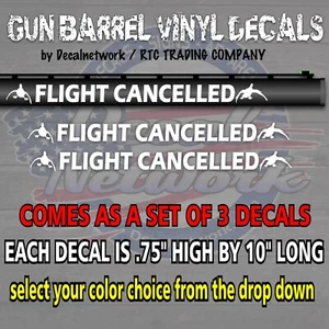 Flight Cancelled Gun Barrel Vinyl Decal Set by Decalnetwork - Picture 1 of 20