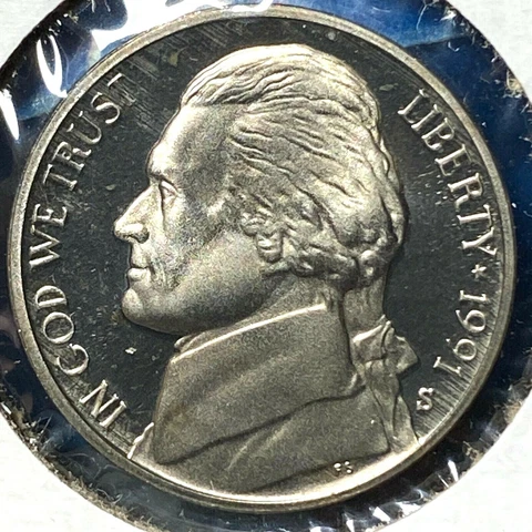 1991-S 5C Jefferson Nickel, PROOF (62539) Cover