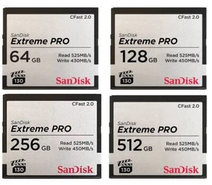 Sandisk CF Extreme Pro cfast Compact Flash Card 64GB 128GB 256GB - Picture 1 of 4