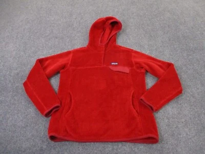 Patagonia Jacket Womens M Red Snap T Fleece Fuzzy Sweater Outdoors Logo Pullover - Image 1 of 4