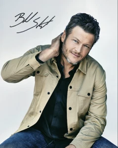 BLAKE SHELTON SIGNED AUTOGRAPHED REPRINT 8X10 COLOR PHOTO POSTER COUNTRY MUSIC - Picture 1 of 1