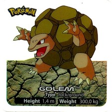 POKEMON LAMINCARD EDIBAS, GOLEM, CARD # 76 OF 150, YEAR 2006