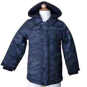 ๐๏ธ Urban Republic Black Camo Print Fleece Lined Hooded Jacket BOYS SIZE: 5/6 - Picture 1 of 11