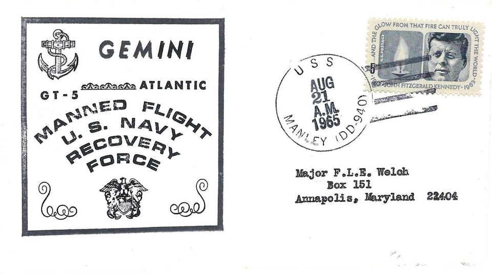 MANLEY (DD-940) 21 de agosto de 1965 Gemini 5 USN Atlantic Recovery Force Foto 1 de 1