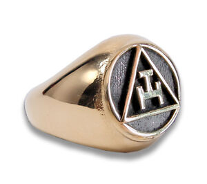 Steel Masonic rings ebay. Gold Tone Royal Arch Freemasons Round Triple Tau