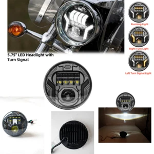 5.75" LED Headlight W/ Turn Signal Lamp For Harley Sportster 84 XL 1200 883 Dyna - Picture 1 of 8