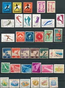 ROMANIA *45 DIFF MNH, MH & USED* INCL SOME COMPL SETS/MANY SPORTS - Picture 1 of 2