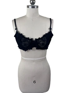 La Redoute Bra Womens 36C US 95C EUR Black Lace Floral Wired Sheer Classic - Picture 1 of 11