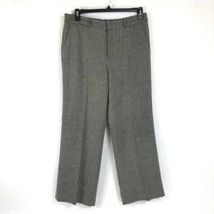 Lauren Ralph Lauren Wide Leg Wool Trousers Women's Size 12 Petite Herringbone - Picture 1 of 13