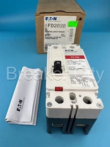 Eaton FD2020 20 Amp 2 Pole Circuit Breaker 600VAC 2P 20A FD 35K *NEW - Picture 1 of 8