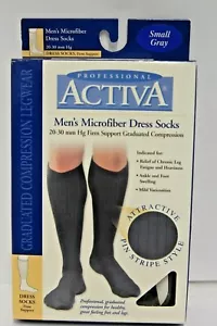 Calzini eleganti Activa uomo microfibra graduati spilla compressione righe 20-30 mmHg - Foto 1 di 7