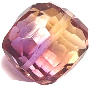 Hand Facetted Ametrine Gemstone Pendant Size 14mm x13mm Vintage Bead - Picture 1 of 16