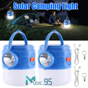 1/2x Luz Camping Solar Al Aire Libre Carpa Carga Linterna Portátil Pesca Acampar - Picture 1 of 19