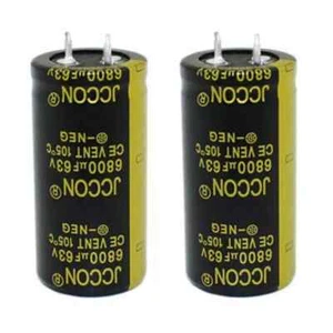 2pcs 6800uf 63v JCCON Nero Oro Amplificatore Audio Filtro Condensatore 25X50mm - Foto 1 di 4