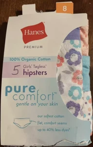 Hanes Premium Girls 5pk Comfort Hipster - Size 8 - Picture 1 of 2