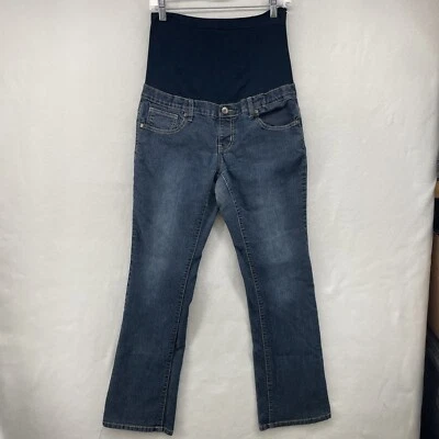 NEW RECRUIT WOMENS MATERNITY PANTS BLUE LARGE L JEANS DENIM BOOTCUT TROUSERS - Image 1 of 4