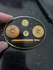 Von West Bullet Gürtelschnalle echte Munition hergestellt in den USA mit Ledergürtel 47" Western Vintage - Bild 1 von 15