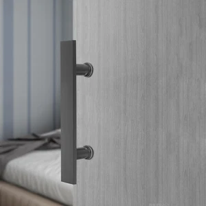 Sliding door handle stainless steel - matte black - Picture 1 of 15
